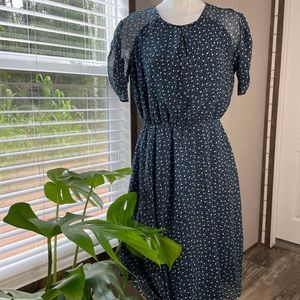 NWT Banana Republic Navy print midi dress
